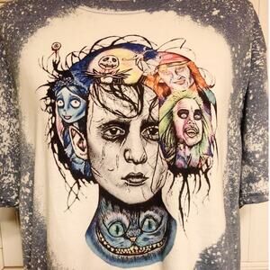 Creepy Icons Bleach Dye Handmade Graphic Tee